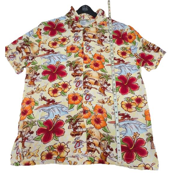 Disney Parks button down Shirt Mens Large Floral Vacation all over print Hawaii - Picture 4 of 5